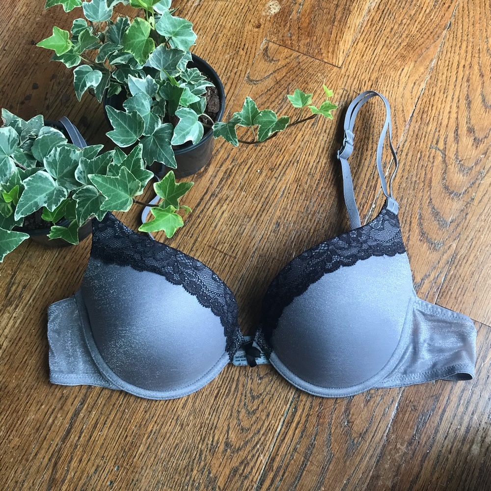 VASSERETTE: 36B blue purple bra with black lace